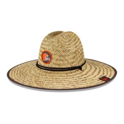 Brown Cleveland Browns Hat - New Era NFL Official NFL Training Straw Hat USA1486275